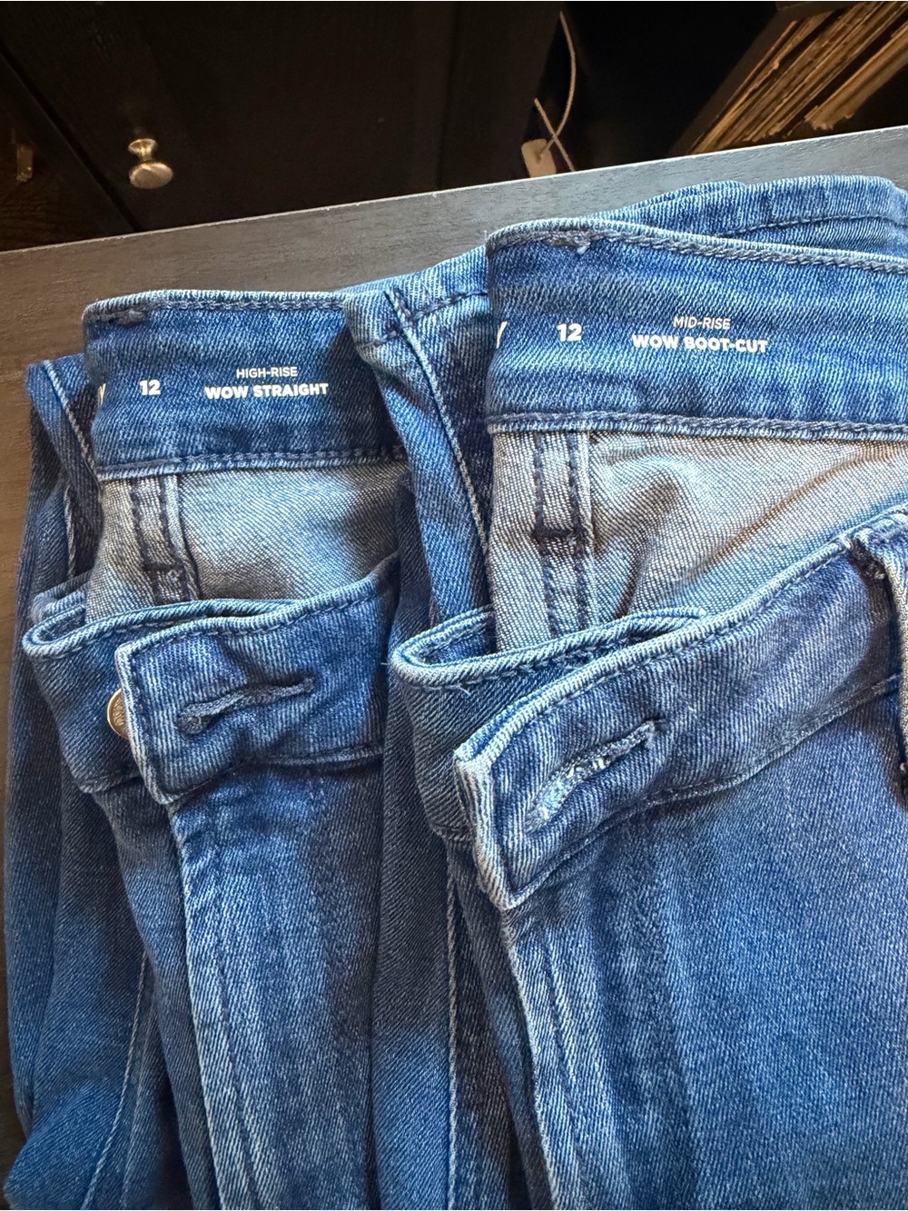 Lot of 2 size 12 Old Navy jeans boot cut and straight like new